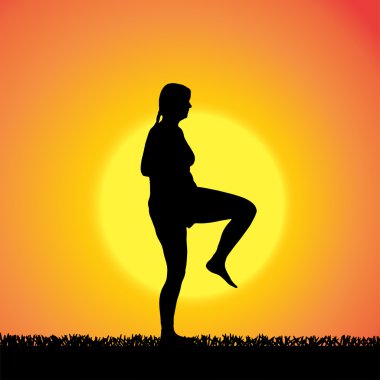 kadın silüeti vektör.