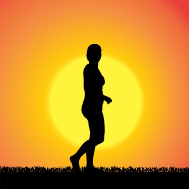 kadın silüeti vektör.