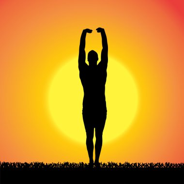 Bir adamın vektör silueti.