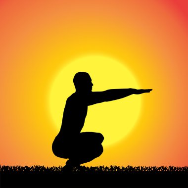 Bir adamın vektör silueti.