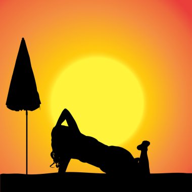 bir kadının siluet vektör.