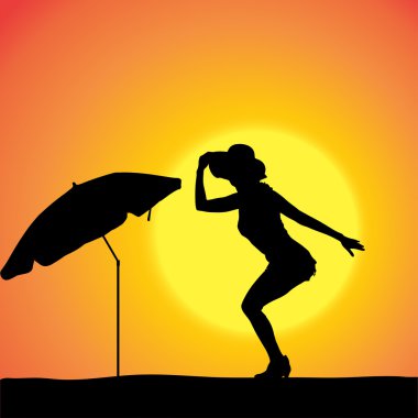 bir kadının siluet vektör.