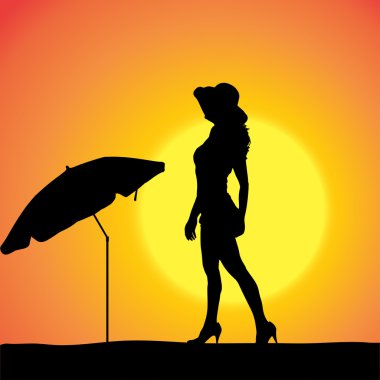 bir kadının siluet vektör.