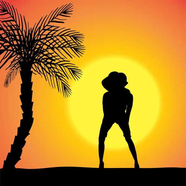 Silhouette vectorielle d'une femme . — Image vectorielle