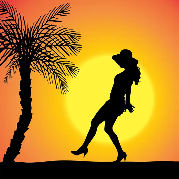 Silhouette vectorielle d'une femme . — Image vectorielle