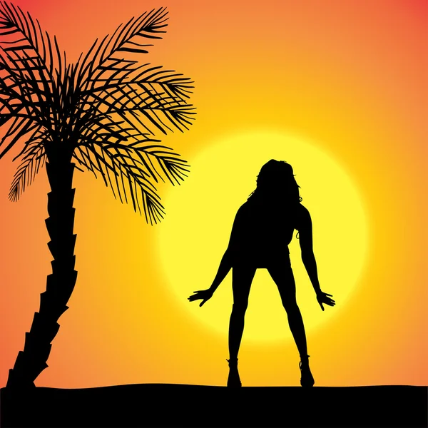 Silhouette vectorielle d'une femme . — Image vectorielle