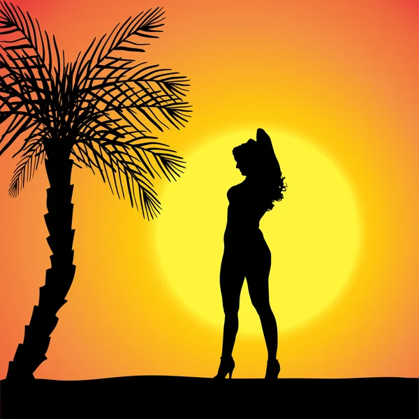 Silhouette vectorielle d'une femme . — Image vectorielle