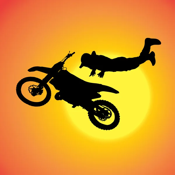 Vector silhouette of extreme jumps. — Stock Vector