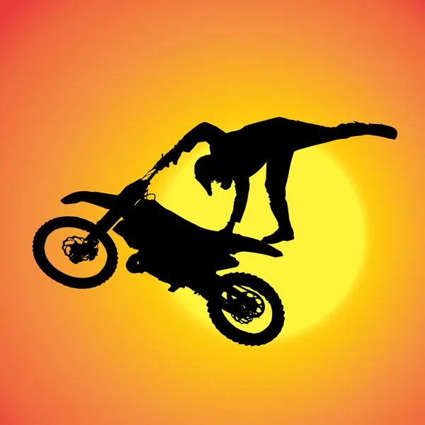 Vector silhouette of extreme jumps. — Stock Vector