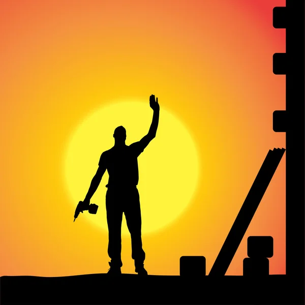 Vector silhouette of a man. — Stock Vector