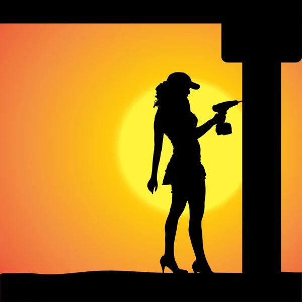 Silhouette vectorielle d'une femme . — Image vectorielle