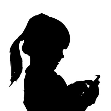 Bir kızın vektör silueti.