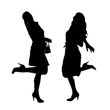 Vector silhouette of a woman. clipart