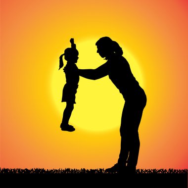 vector silhouet van familie.