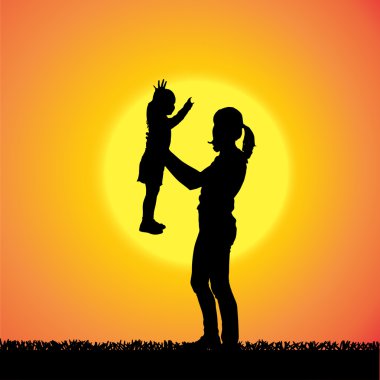 vector silhouet van familie.