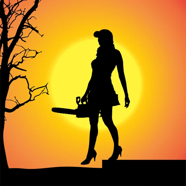 Silhouette vettoriale di una donna . — Vettoriale Stock