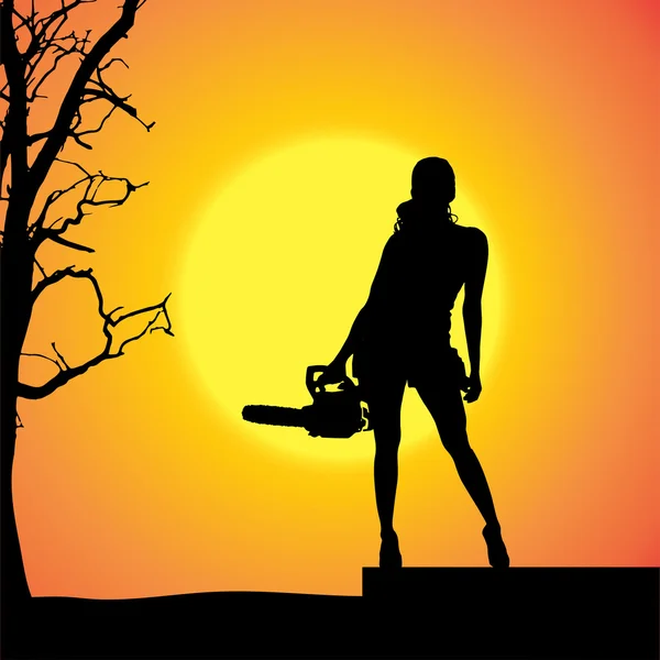 Silhouette vectorielle d'une femme . — Image vectorielle