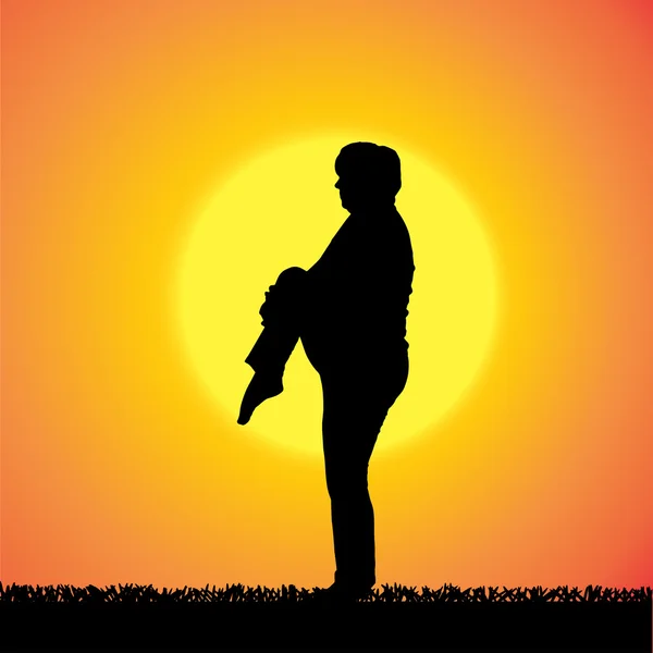 Vector silhouet van vrouw. — Stockvector