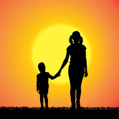 vector silhouet van familie.