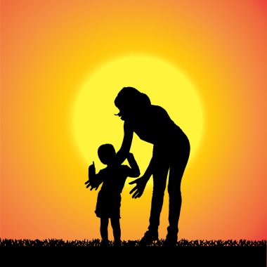 vector silhouet van familie.