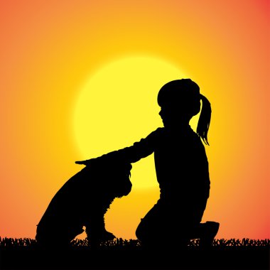 vektör çocuk silüeti. 