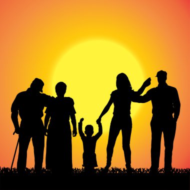 vector silhouet van familie.