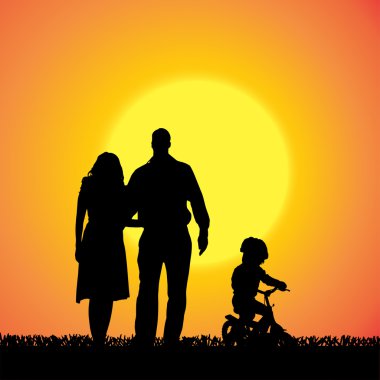 vector silhouet van familie.