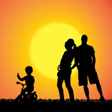 vector silhouet van familie.
