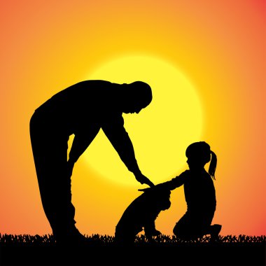 vector silhouet van familie.