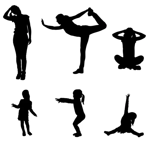 Silhouette vectorielle d'une femme avec un enfant . — Image vectorielle