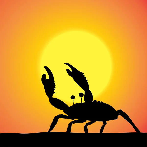 Vector silhouet van de krab. — Stockvector