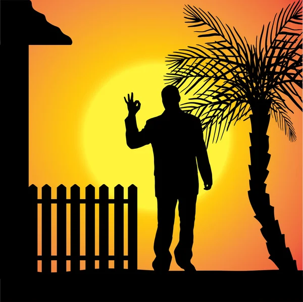 Vector silhouette of a man. — Stock Vector