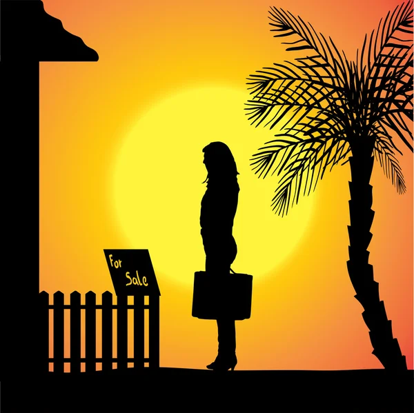 Silhouette vectorielle d'une femme . — Image vectorielle