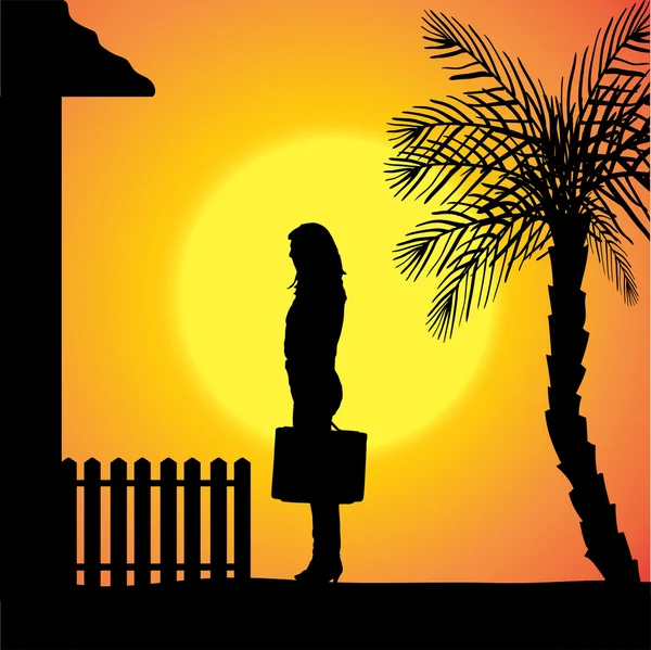 Silhouette vectorielle d'une femme . — Image vectorielle