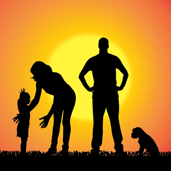 Silhouette vectorielle de la famille . — Image vectorielle