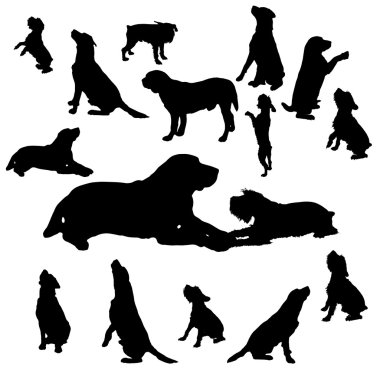 bir köpeğin vektör silueti.