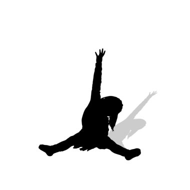 küçük kızın siluet vektör.