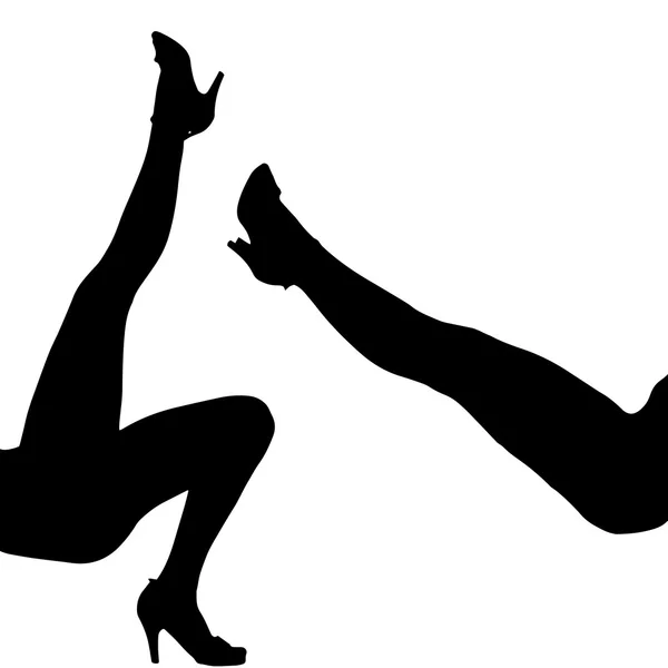 Vector silhouet sexy meisje. — Stockvector