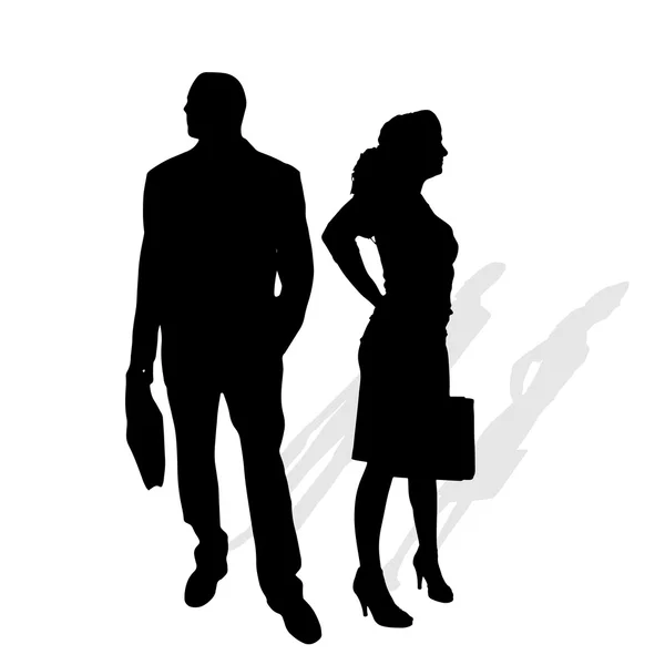 Vector silhouette of business people. — Stock Vector