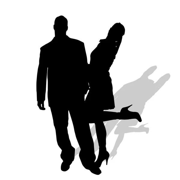 Vector silhouette of couple. — Stock Vector