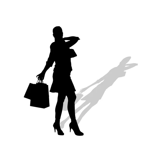 Vector silhouette of a woman. — Stock Vector