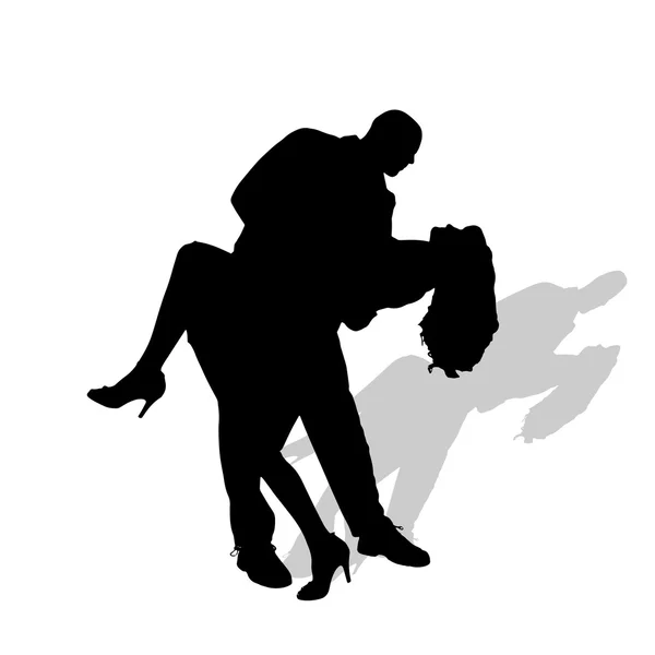 Silhouette vectorielle de la danse . — Image vectorielle