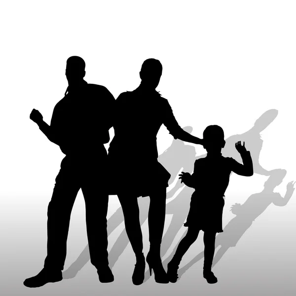 Vektor Silhouette der Familie. — Stockvektor