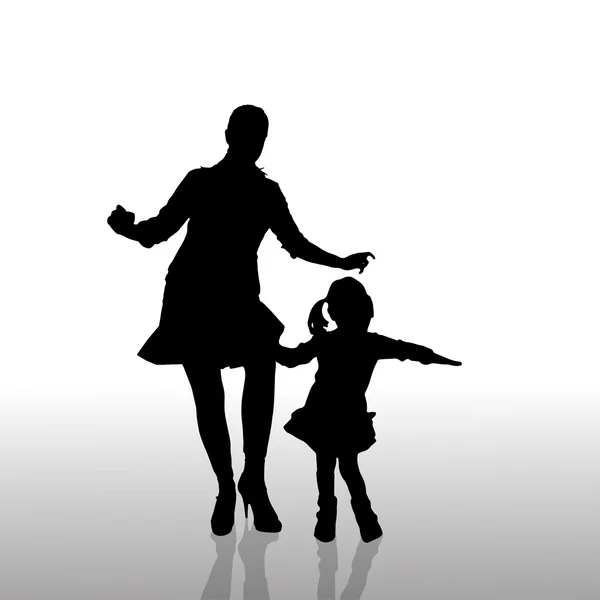 Vector silhouet van familie. — Stockvector