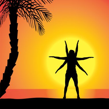 bir kadının siluet vektör.