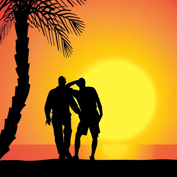 Vector silhouette of homosexuals. — Stock Vector