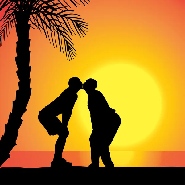 Vector silhouette of homosexuals. — Stock Vector