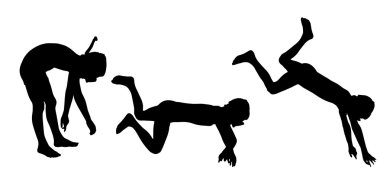 Çocuk bir siluet vektör.