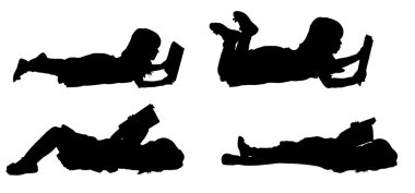 Kızın siluet vektör. 