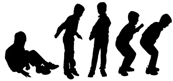 Vector silhouet van een jongen. — Stockvector